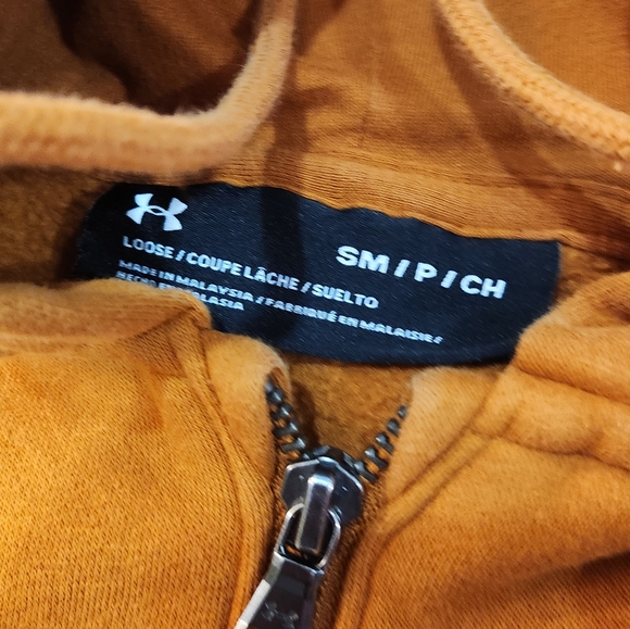 Under Armour Burnt Orange Crop Zip-Up Hoodie Size Small - Picture 6 of 7